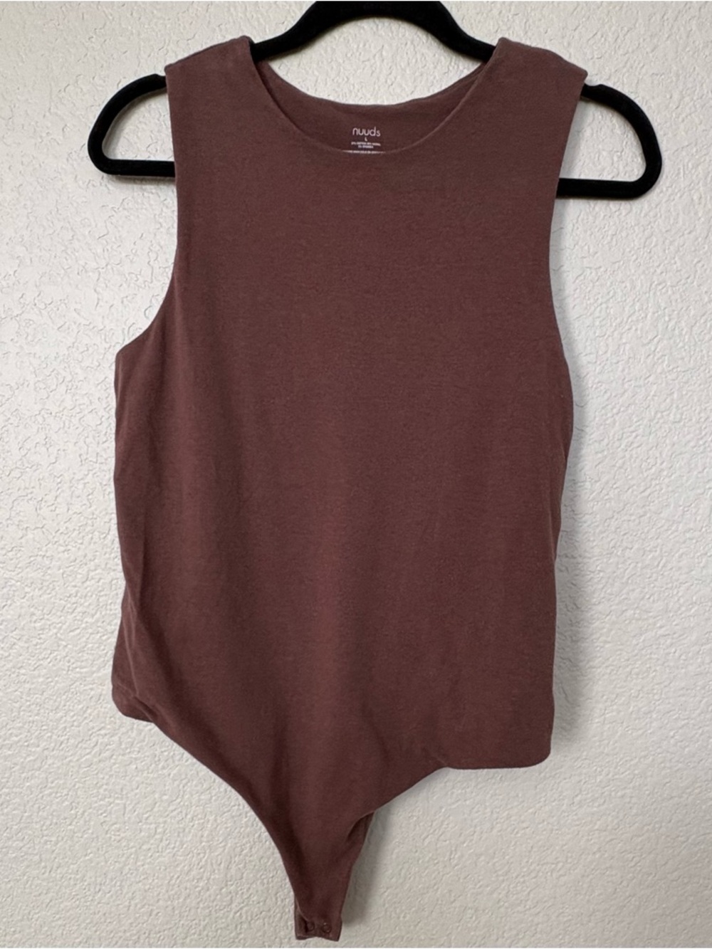 NUUDS Women's Classic Crewneck‎ Tank Bodysuit size LG
